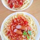 3/23の昼食☆トマトソースパスタ